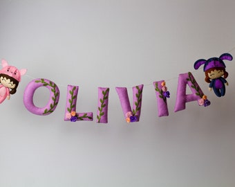 Signo de nombre de bebé, regalo de baby shower, signo de fieltro signo de nombre personalizado para pared, signo de nombre de guardería, nombre de familia, signo personalizado de decoración de pared