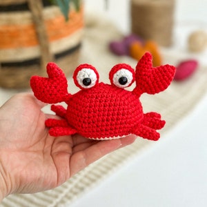Handmade Crochet crab, Amigurumi Plushie, Handmade Knitted crab, handmade crab toy, amigurumi crab, Crocheted crab