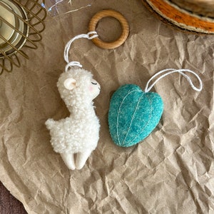 Boucle llama and cactus ornament