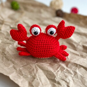 Handmade Crochet crab, Amigurumi Plushie, Handmade Knitted crab, handmade crab toy, amigurumi crab, Crocheted crab