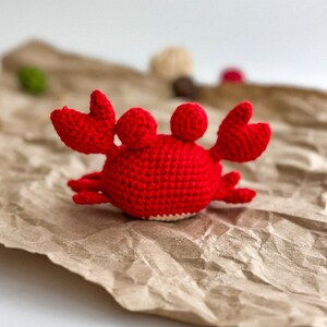 Handmade Crochet crab, Amigurumi Plushie, Handmade Knitted crab, handmade crab toy, amigurumi crab, Crocheted crab