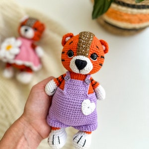 Crochet Tiger Amigurumi Toy, Tiger crochet toy, crochet animals, Crochet tiger for baby, Tiger plush doll, Baby shower gift for boy girl