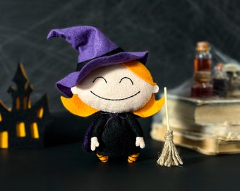 Halloween witch decor, halloween witch doll, halloween ornament, halloween witch, halloween decor witch, Halloween tree ornaments,felt witch
