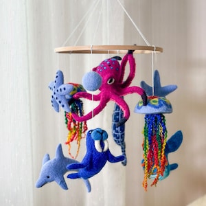 Sea mobile for crib, Ocean Baby Mobile, whale nursery mobile, nautical mobile, New baby gift Infant mobile, mom to be gift, baby shower gift