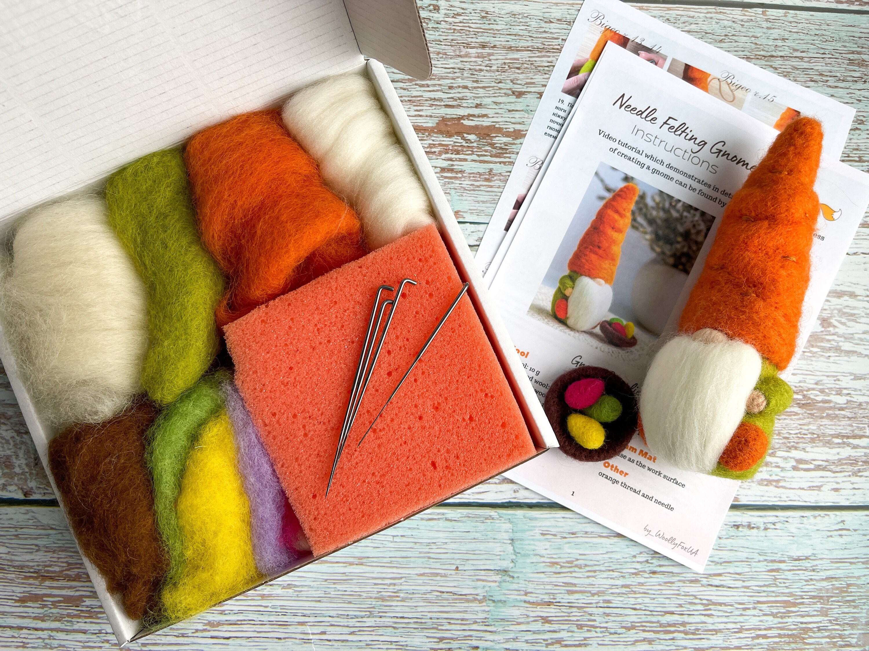 Custom 10 Color Needle Felting Wool Kit