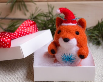 Felt Christmas ornaments Felted Fox Ornament, Christmas Ornament,Fox Ornament, Christmas Decoration, Woodland Ornament, Christmas Gift