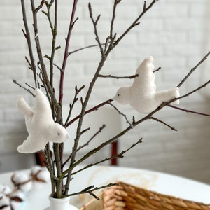 Felt White Bird Ornaments, Easter ornament, Easter decorations, Easter gifts, Easter Tree Decor, Wedding decorations, holiday ornaments image 10