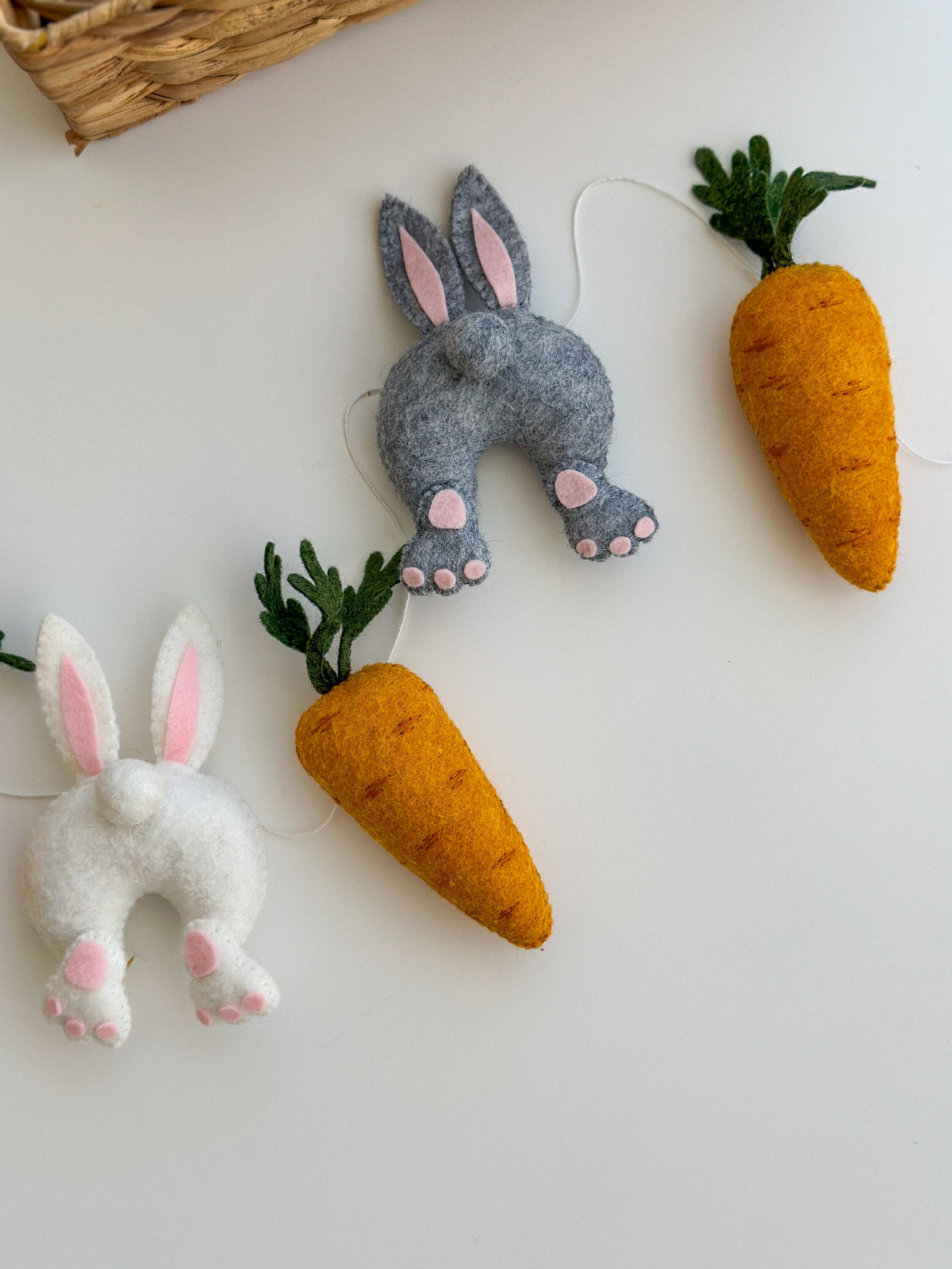 Easter Garland, Felt Bunny Garland, Easter Decor, Spring Garland ...