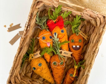 Funny carrot decorations, Easter carrot ornament, Easter decorations, Easter gifts, Easter Tree Decor, Felt carrot toys