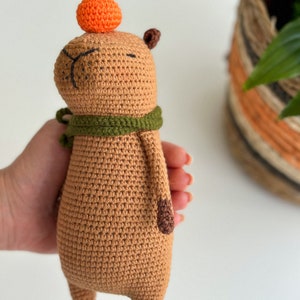 Handmade Crochet Capybara Amigurumi Toy, capybara crochet toy, crochet gift, funny crochet animals