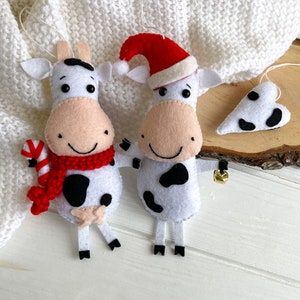 Christmas cow ornaments Christmas decorations Christmas Felt Ornaments Christmas Decorations Tree Ornaments Christmas gifts