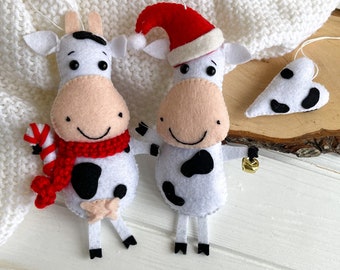 Christmas cow ornaments Christmas decorations Christmas Felt Ornaments Christmas Decorations Tree Ornaments Christmas gifts