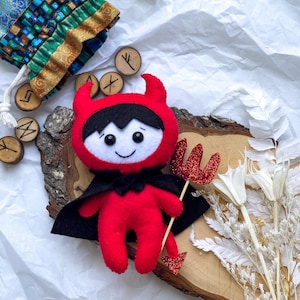 Czerwony Diabeł Dekoracja Halloween Mały Diabeł Dekoracja Halloween Lalka Halloween Igła Filcowana Diabeł Październik Dekoracja Halloween Ornament