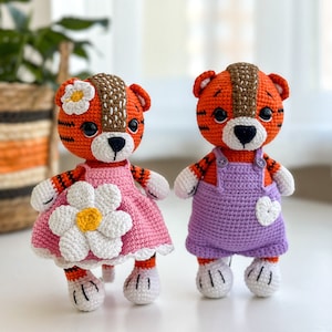 Crochet Tiger set of 2 Amigurumi Toys