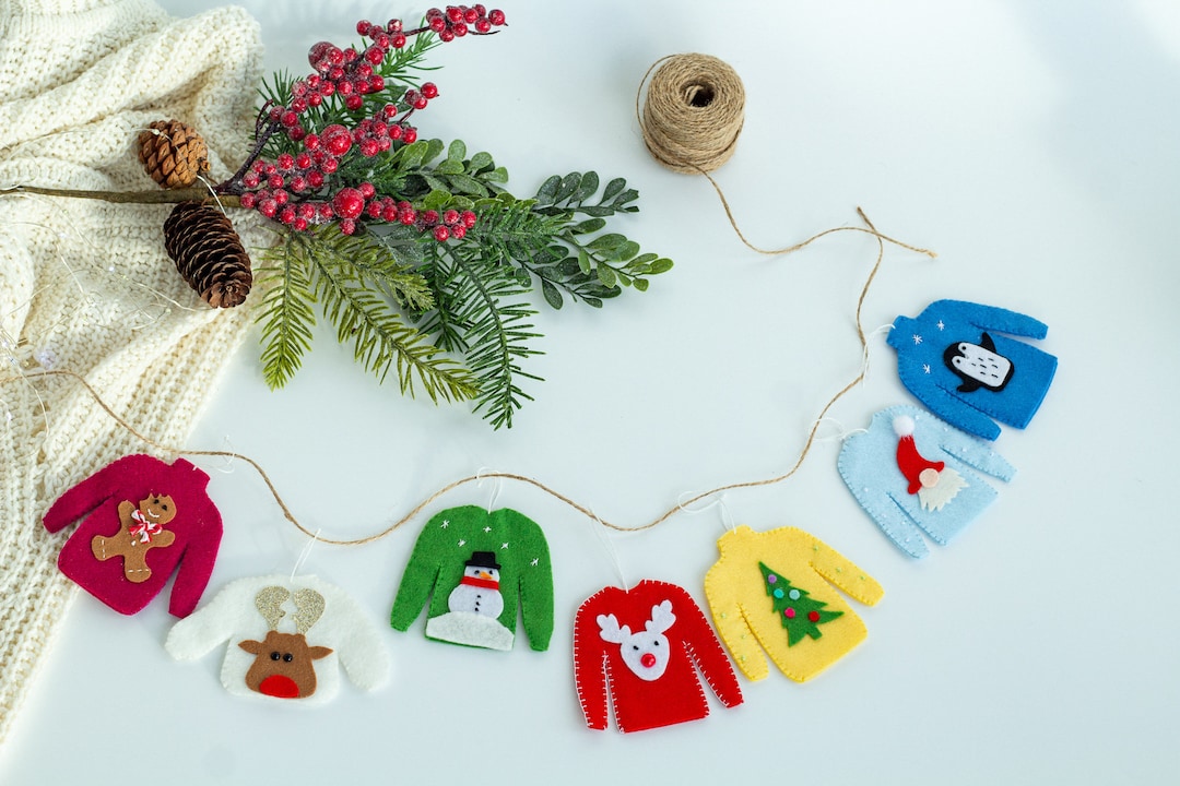Christmas Garland Ugly Sweater Garland Christmas Sweater Etsy