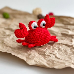 Handmade Crochet crab, Amigurumi Plushie, Handmade Knitted crab, handmade crab toy, amigurumi crab, Crocheted crab