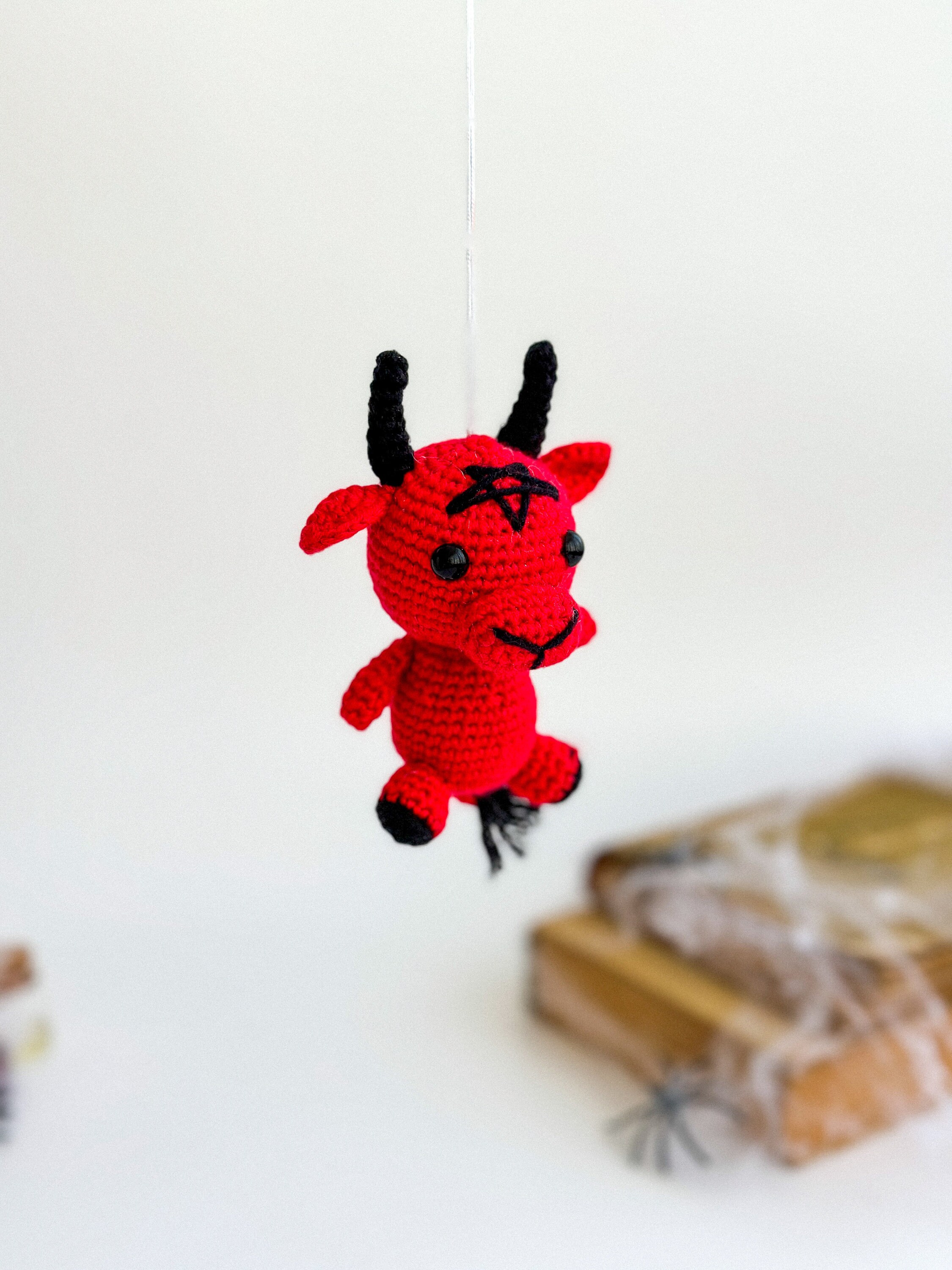 Crochet Baphomet Car Charm: Gothic Plush Satan, Occult Decor - Etsy