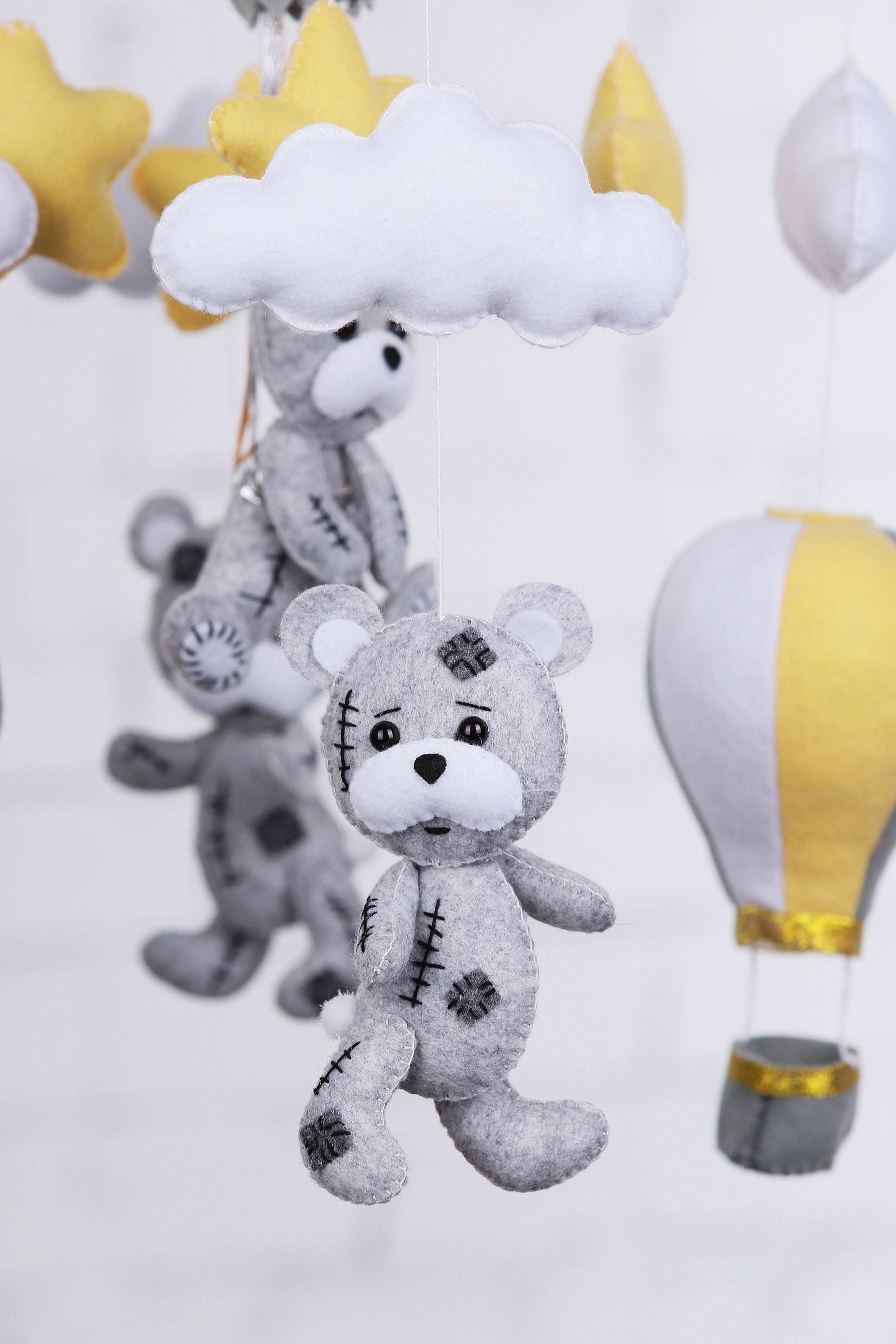 Bear Baby Mobile READY TO SHIP Teddy Bear Mobile Nursery Etsy