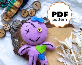 Felt Zombie girl pattern PDF pattern Easy pattern Halloween Zombie girl Halloween ornament tutorial Felt halloween spooky toy DIY ornament