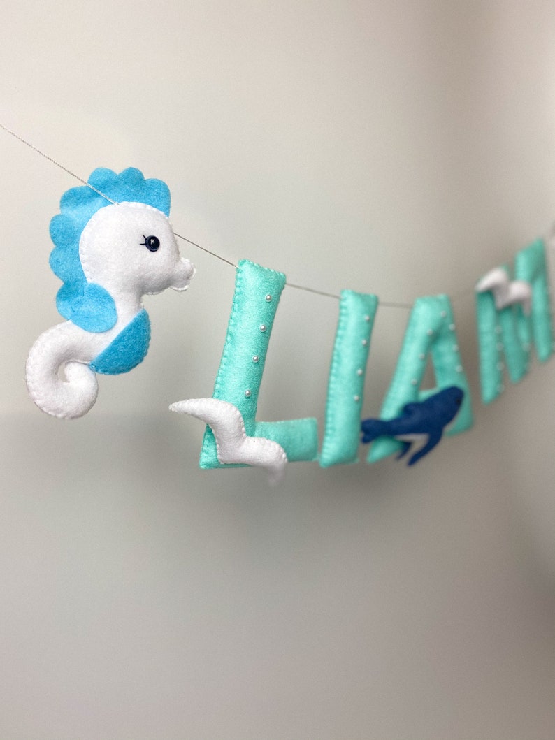 Cartel de nombre de guardería, cartel de nombre, guirnalda de nombre de bebé, cartel de nombre para cartel de guardería, cartel de nombre, decoración de guardería personalizada, regalo de Baby Shower imagen 7