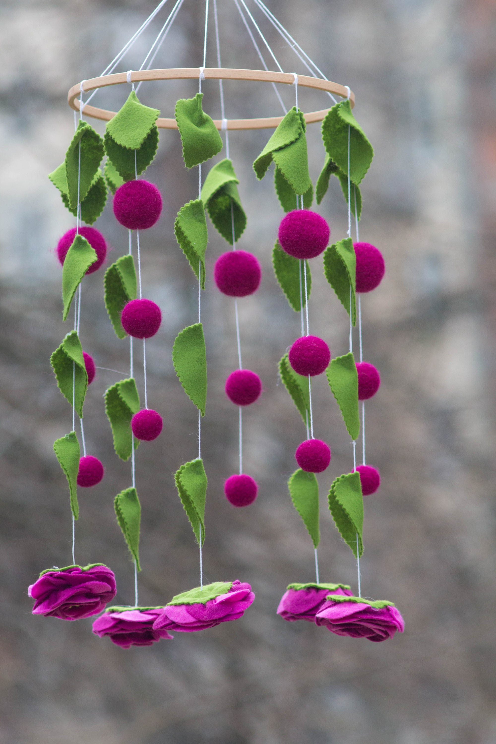 Flower Baby Mobile/felt Flower Mobile/ Flower Chandelier Etsy