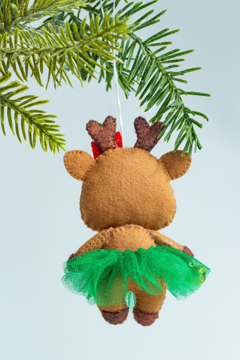 Christmas Deer ornament Felt Christmas Decoration, Home Decor Hanging ornament Christmas Tree Decor Reindeer ornaments image 9