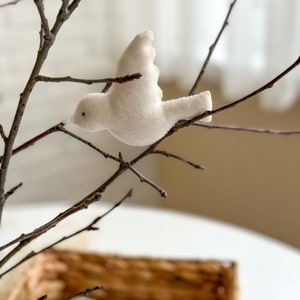 Felt White Bird Ornaments, Easter ornament, Easter decorations, Easter gifts, Easter Tree Decor, Wedding decorations, holiday ornaments image 7