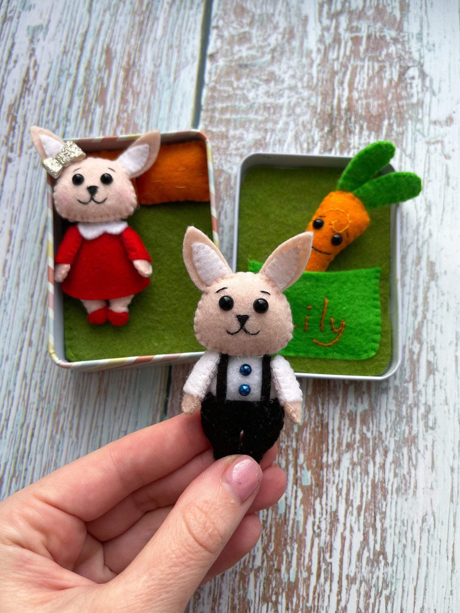 Mini Felt Travel Toys for Kids, Miniature Felt Playset, Tiny Felt Animals ...