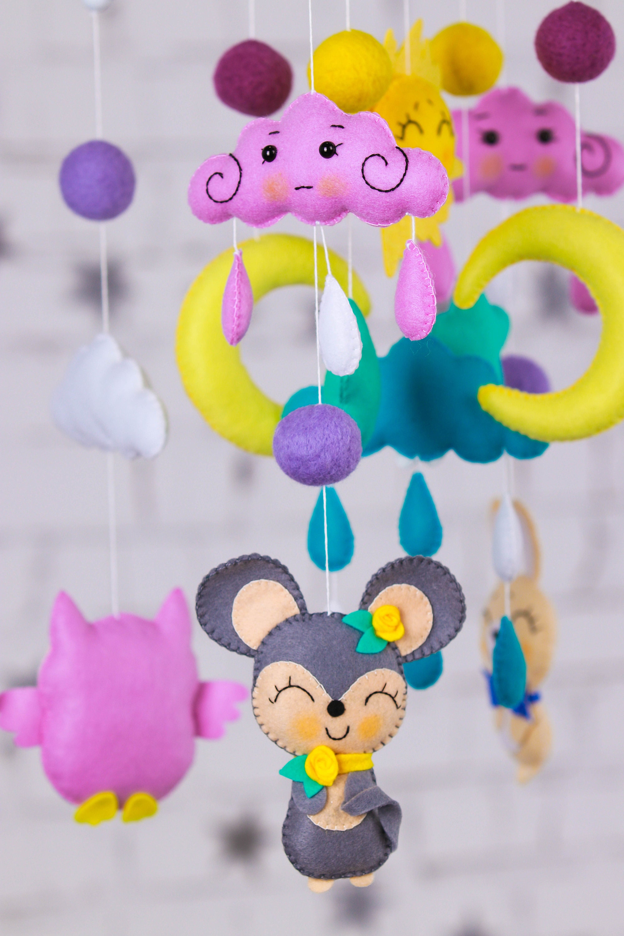 Woodland Animal Baby Mobile / Felt Mobile / Baby Shower Gift Etsy