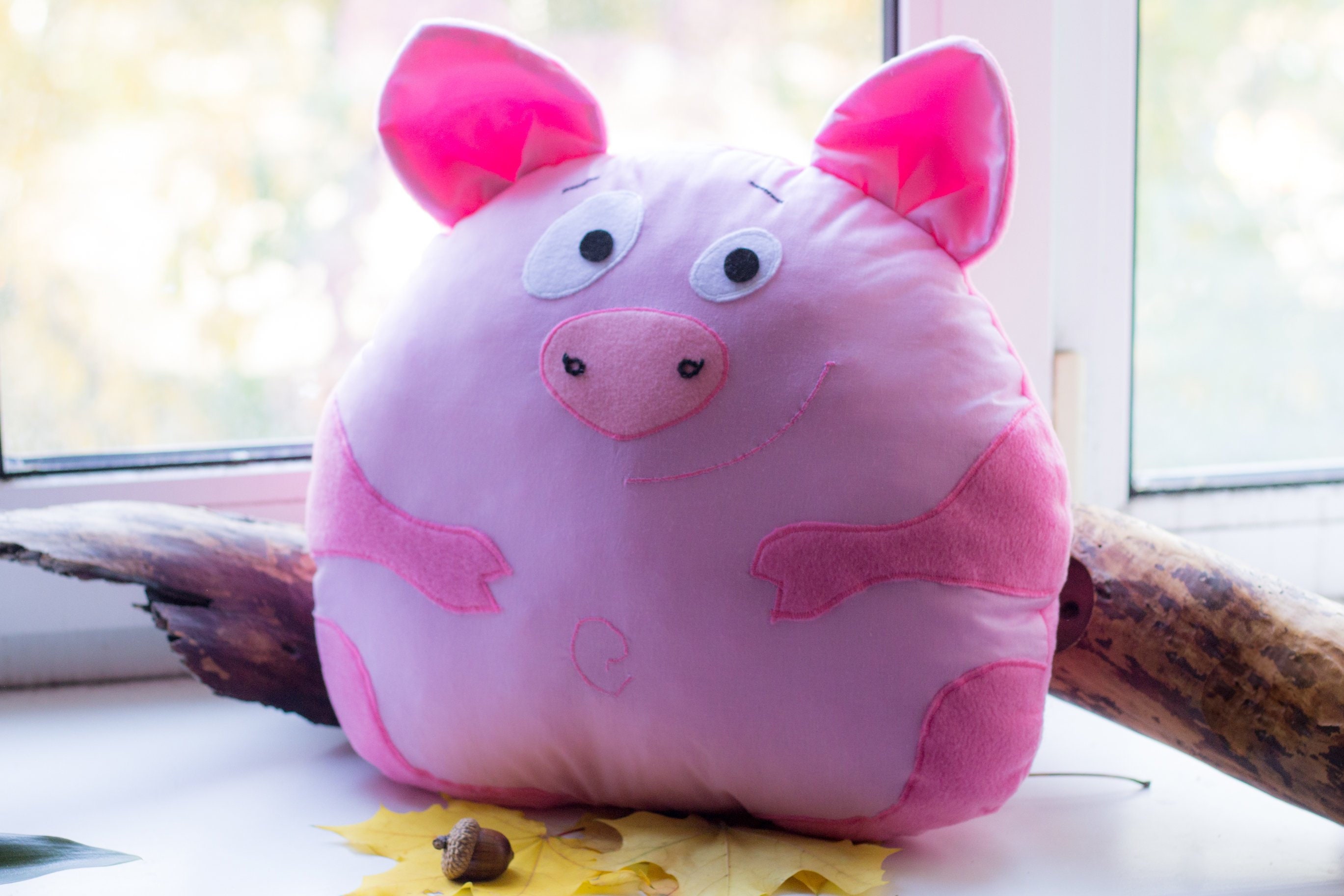 Pink pig Pillow / Plushie Pillow /piggy /Pillow /Travel Pillow Etsy