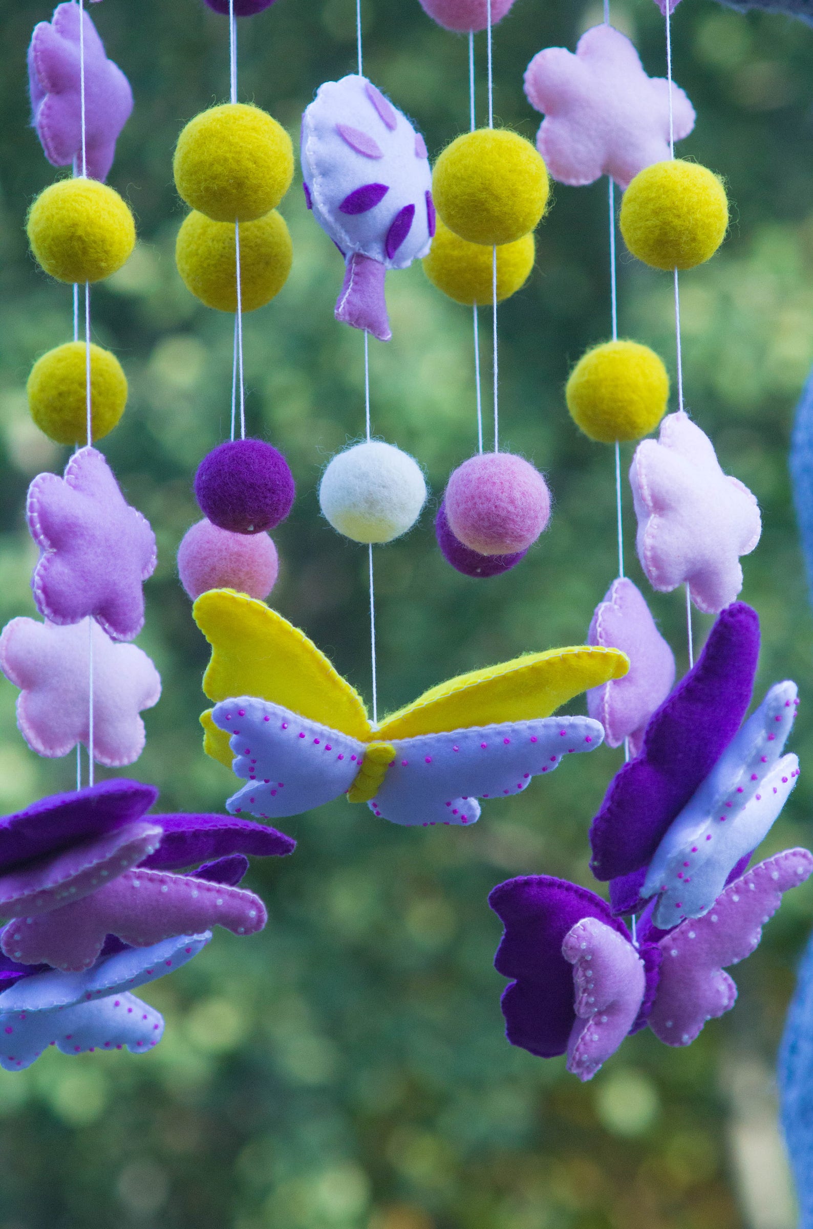 Baby mobile Butterfly Baby Mobile Purple Butterflies Hanging Etsy