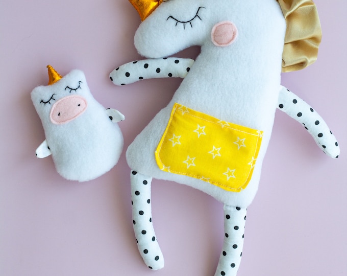 Rainbow unicorn toy Stuffed animal Plush animals, Baby Shower Gift New Baby Gift, Baby Comforter unicorn gift, stuffed unicorn toy for sleep