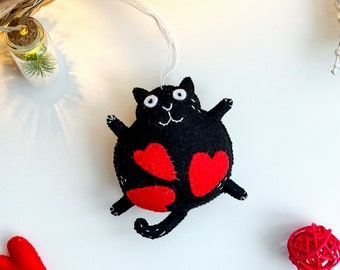 Valentines Day cat ornament Funny gift Valentines day gift Cute gift for girlfriend Valentines day decor, gift for her Gift For Cat Lovers