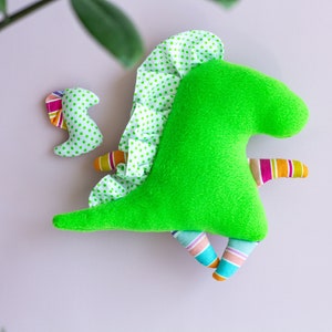 Dinosaur toy Stuffed animal Plush animals New Baby Gift, Baby Comforter Dinosaur gift, stuffed Dinosaur toy for sleep dinosaur cotton fabric image 9