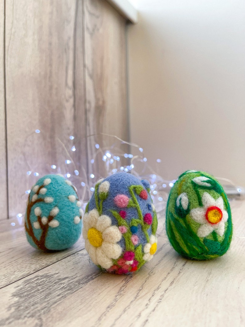 Easter Eggs Ornaments, Easter Egg, Easter decorations, Custom Easter Basket Stuffer, Easter Eggs Gift, Wool Easter Eggs, Easter favors image 2