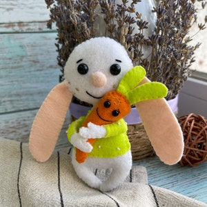 Easter bunny with carrots, easter decor, easter gift, easter decorations, easter bunny decor, easter rabbit, bunny rabbit image 8