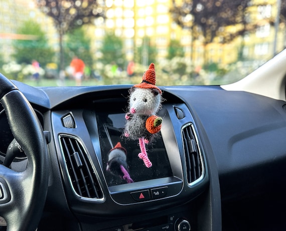Halloween Opossum car accessory, car charm for mirror, opossum car hanger, possum gift idea, mirror hanging, Halloween gift ornament
