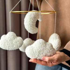 Boucle Baby Mobile, Clouds Baby Cib Mobile, Cloud Nusey