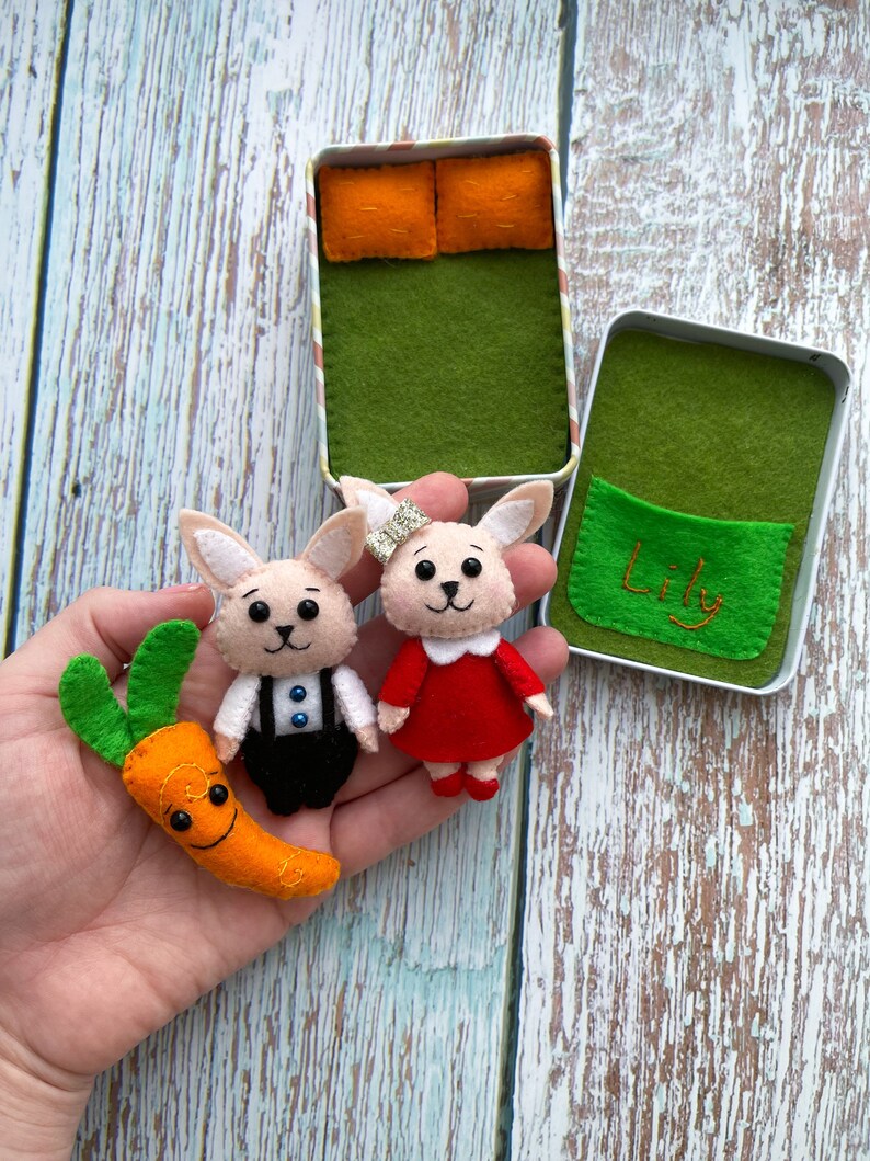 Mini Felt Travel Toys for Kids, Miniature Felt Playset, Tiny Felt Animals ...