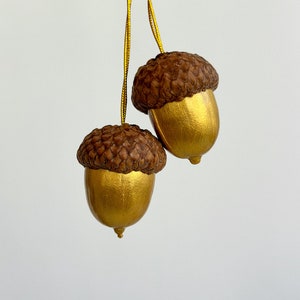 Acorn tree ornaments Gold acorn ornaments Set of 10/20/30 Hand painted acorns Gold acorns box Autumn decoration Handmade christmas ornaments