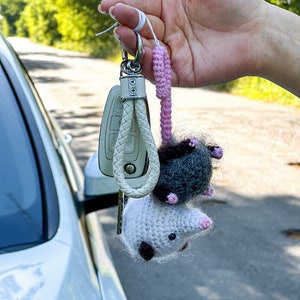 Acessório de carro gambá, pingente de carro para espelho, cabide de carro gambá, ideia de presente de gambá, suspensão de espelho, presente para homem mulher, presente para amantes de gambá