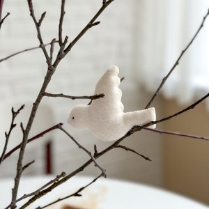 Felt White Bird Ornaments, Easter ornament, Easter decorations, Easter gifts, Easter Tree Decor, Wedding decorations, holiday ornaments image 9