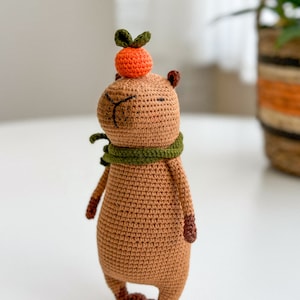 Handmade Crochet Capybara Amigurumi Toy, capybara crochet toy, crochet gift, funny crochet animals