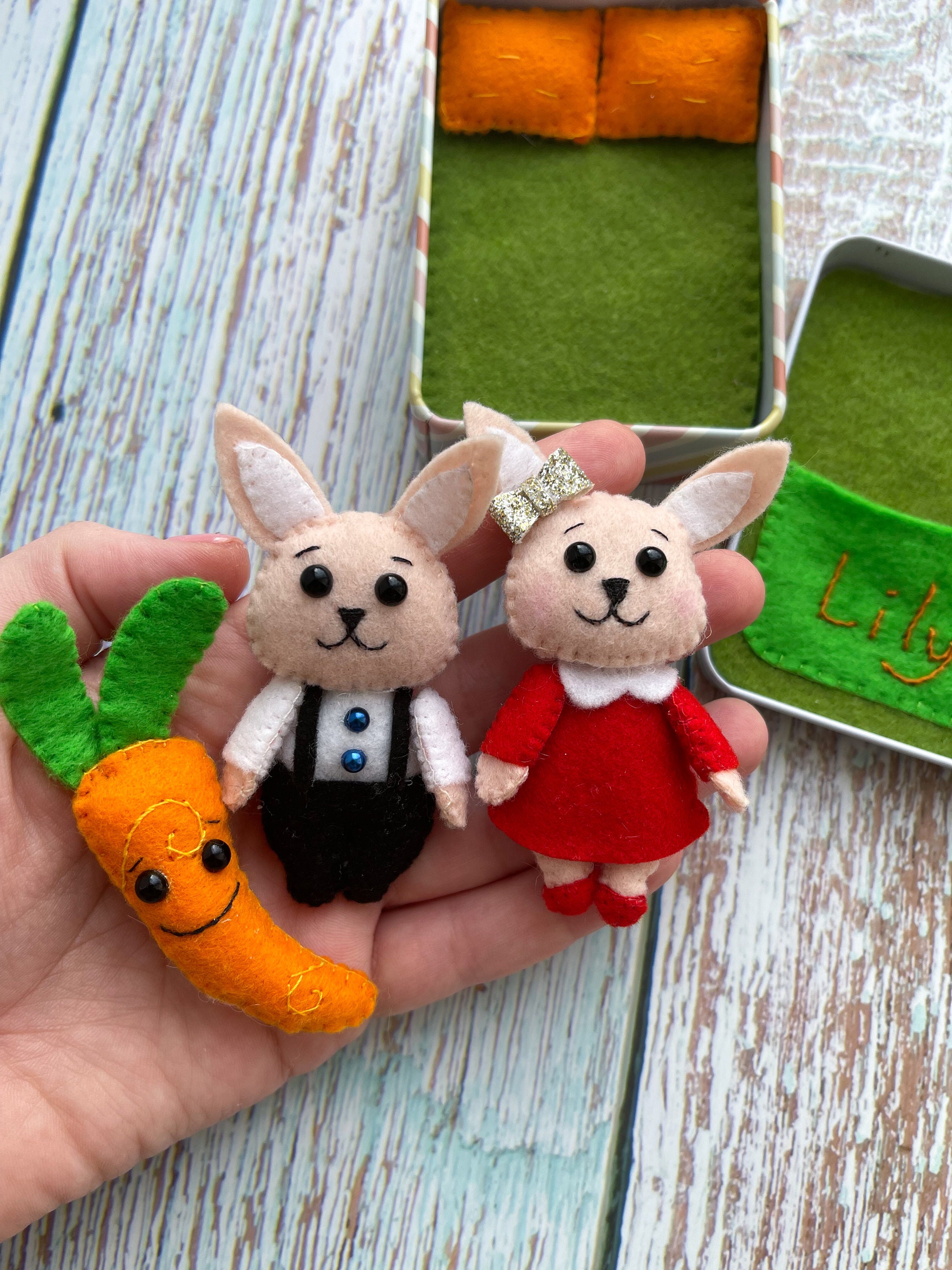 Mini Felt Travel Toys for Kids, Miniature Felt Playset, Tiny Felt Animals ...