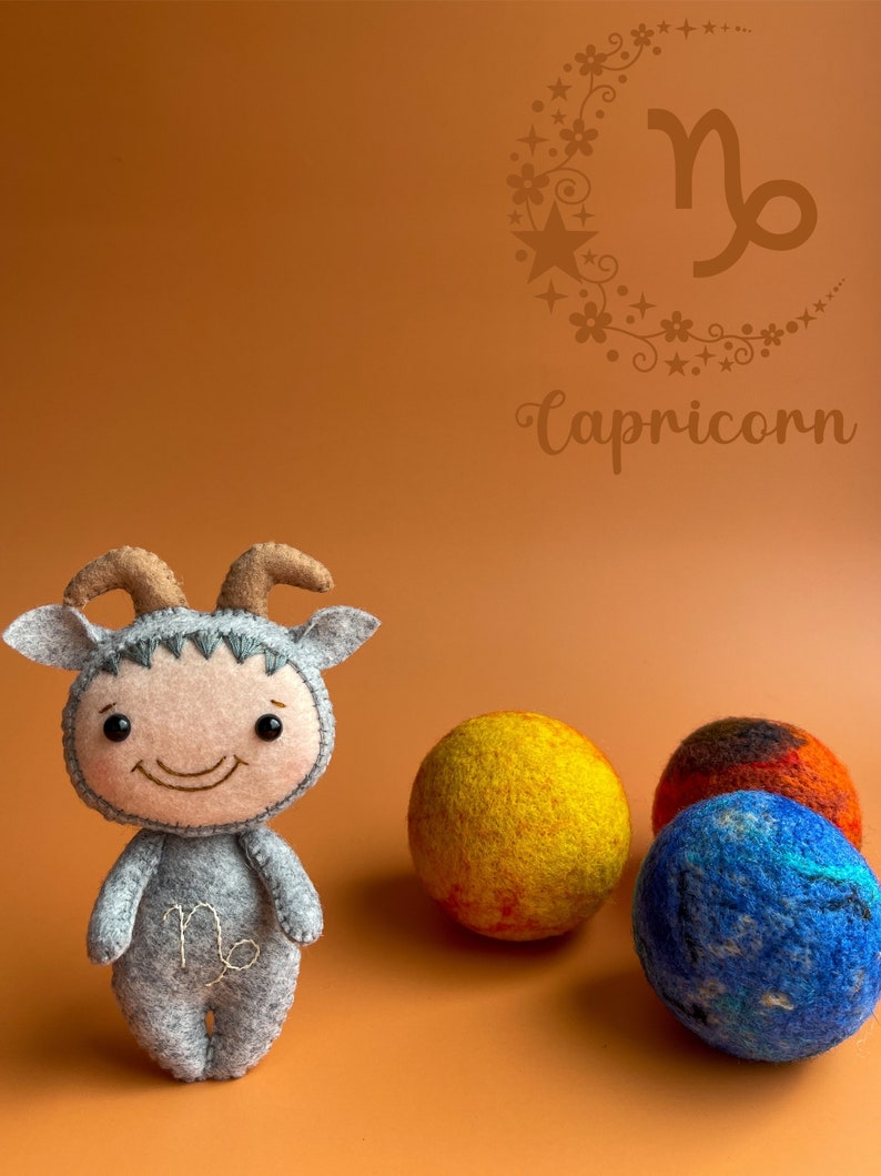 Zodiac Sign, Astrological Sign, horoscope, sign of zodiac, zodiac sign gifts, zodiac sign symbol Felted toys Personalized gift for her image 7