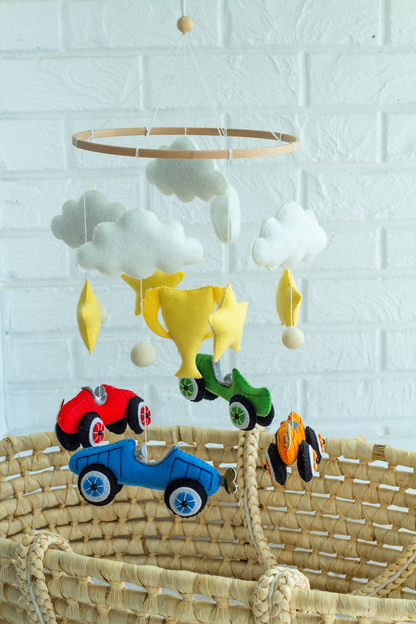 Baby Mobile Boy Racing Cars Mobile Sports Cars Crib Mobile Felt Mobile