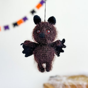 Crochet bat car accessory, car charm for mirror, bat car hanger, Halloween gift idea, mirror hanging, gift for man woman, bat ornament