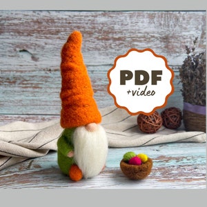 Gnome Needle Felting Tutorial, PDF Pattern, Gnomes Pattern Instant Download, Includes Video Instructions, Beginner Friendly PDF Instructions