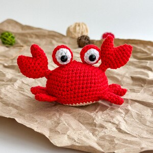 Handmade Crochet crab, Amigurumi Plushie, Handmade Knitted crab, handmade crab toy, amigurumi crab, Crocheted crab