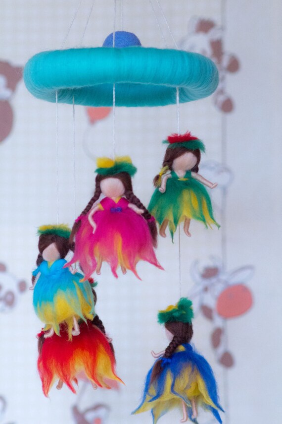 needle felted baby mobile